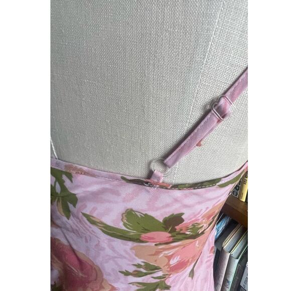 Betsey Johnson x Urban Outfitters Tori 90s Floral Pink Midi Dress Size Small - Picture 7 of 9